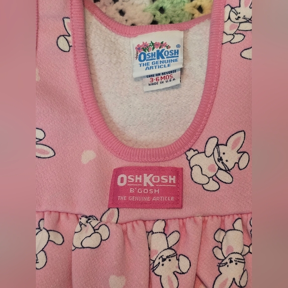 Vintage Pink Bunny Oshkosh Bubble Overalls - Picture 6 of 7